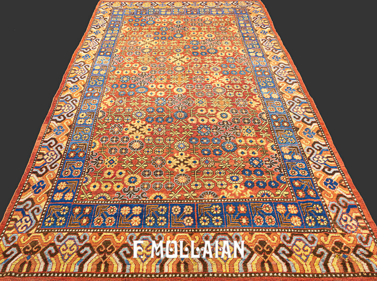 All-over Rust Color field Antique Khotan Rug n°:34459359